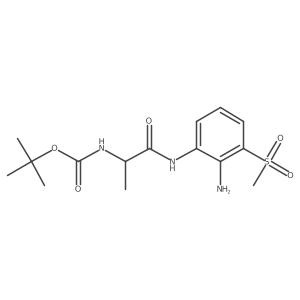 (S)-tert-butyl 1-(2-amino-3-(methylsulfonyl)phenylamino)-1-oxopropan-2-ylcarbamate结构式