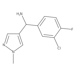 (3-chloro-4-fluorophenyl)(1-methyl-1H-pyrazol-4-yl)methanamine结构式
