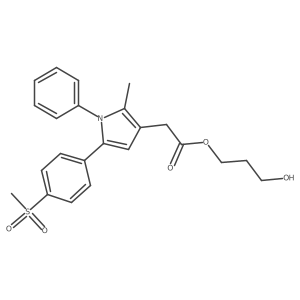 3-hydroxypropyl 2-(2-methyl-5-(4-(methylsulfonyl)phenyl)-1-phenyl-1H-pyrrol-3-yl)acetate结构式
