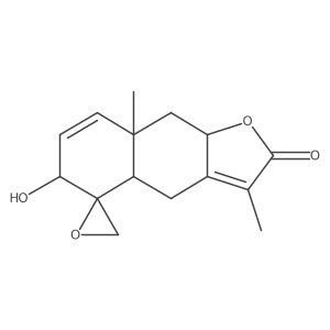 Spiro[naphtho[2,3-b]furan-5(2H),2a(2)-oxiran]-2-one, 4,4a,6,8a,9,9a-hexahydro-6-hydroxy-3,8a-dimethyl-, (2a(2)R,4aR,6R,8aS,9aS)- Structure
