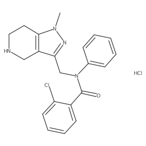 2-Chloro-N-((1-methyl-4,5,6,7-tetrahydro-1H-pyrazolo[4,3-c]pyridin-3-yl)methyl)-N-phenylbenzamide hydrochloride结构式