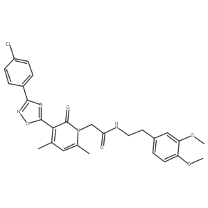 2-(3-(3-(4-chlorophenyl)-1,2,4-oxadiazol-5-yl)-4,6-dimethyl-2-oxopyridin-1(2H)-yl)-N-(3,4-dimethoxyphenethyl)acetamide Structure