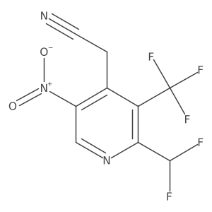2-(Difluoromethyl)-5-nitro-3-(trifluoromethyl)pyridine-4-acetonitrile结构式