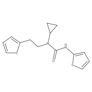 1-Cyclopropyl-3-(thiophen-2-yl)-1-(2-(thiophen-2-yl)ethyl)urea结构式