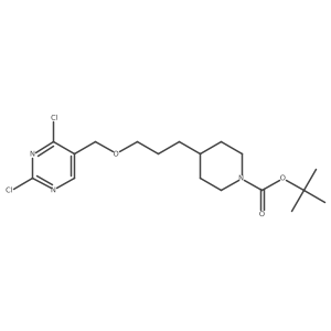tert-Butyl 4-(3-((2,4-dichloropyrimidin-5-yl)methoxy)propyl)piperidine-1-carboxylate结构式