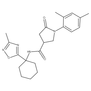 1-(2,4-dimethylphenyl)-N-[1-(3-methyl-1,2,4-oxadiazol-5-yl)cyclohexyl]-5-oxopyrrolidine-3-carboxamide Structure