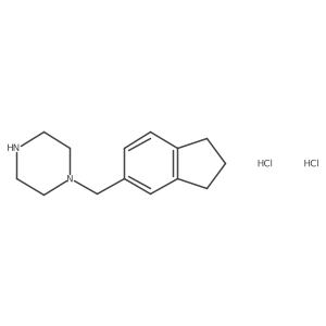 1-(2,3-dihydro-1H-inden-5-ylmethyl)piperazine dihydrochloride Structure