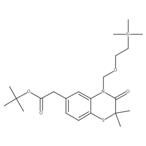 tert-butyl 2-(2,2-dimethyl-3-oxo-4-((2-(trimethylsilyl)ethoxy)methyl)-3,4-dihydro-2H-benzo[b][1,4]thiazin-6-yl)acetate Structure