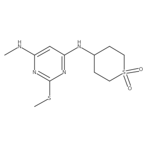 4,6-Pyrimidinediamine, N4-methyl-2-(methylthio)-N6-(tetrahydro-1,1-dioxido-2H-thiopyran-4-yl)- Structure