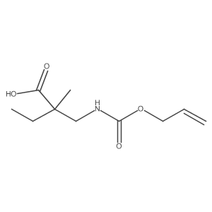 2-Methyl-2-({[(prop-2-en-1-yloxy)carbonyl]amino}methyl)butanoic acid结构式
