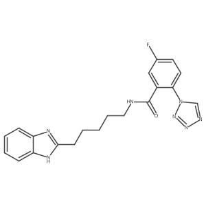 N-[5-(1H-benzimidazol-2-yl)pentyl]-5-fluoro-2-(1H-tetrazol-1-yl)benzamide Structure