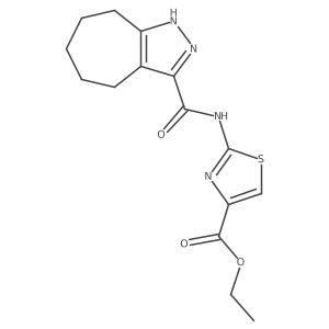 Ethyl 2-[(2,4,5,6,7,8-hexahydrocyclohepta[c]pyrazol-3-ylcarbonyl)amino]-1,3-thiazole-4-carboxylate Structure
