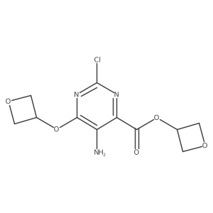 Oxetan-3-yl 5-amino-2-chloro-6-(oxetan-3-yloxy)pyrimidine-4-carboxylate结构式