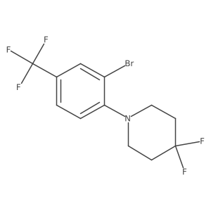 1-(2-Bromo-4-(trifluoromethyl)phenyl)-4,4-difluoropiperidine结构式