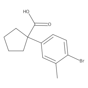 1-(4-Bromo-3-methylphenyl)cyclopentane-1-carboxylic acid结构式