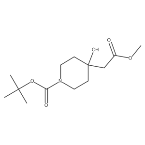 tert-Butyl 4-hydroxy-4-(2-methoxy-2-oxoethyl)piperidine-1-carboxylate Structure