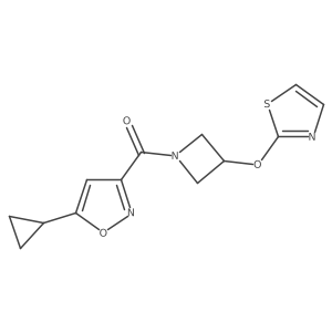(5-Cyclopropylisoxazol-3-yl)(3-(thiazol-2-yloxy)azetidin-1-yl)methanone结构式