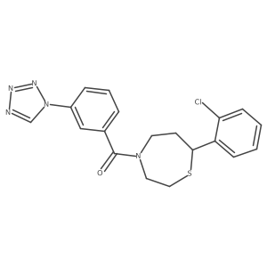 (3-(1H-tetrazol-1-yl)phenyl)(7-(2-chlorophenyl)-1,4-thiazepan-4-yl)methanone Structure