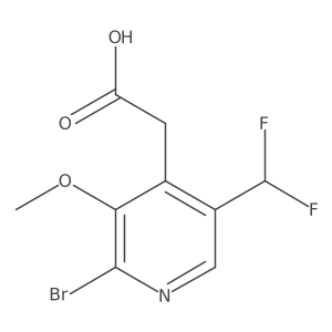 2-(2-Bromo-5-(difluoromethyl)-3-methoxypyridin-4-yl)acetic acid Structure