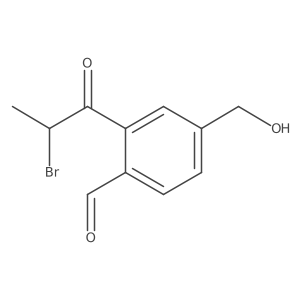 CC(Br)C(=O)c1cc(CO)ccc1C=O结构式