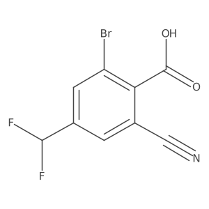 2-Bromo-6-cyano-4-(difluoromethyl)benzoic acid Structure