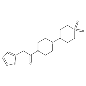 1-(4-(1,1-dioxidotetrahydro-2H-thiopyran-4-yl)piperazin-1-yl)-2-(thiophen-2-yl)ethanone Structure