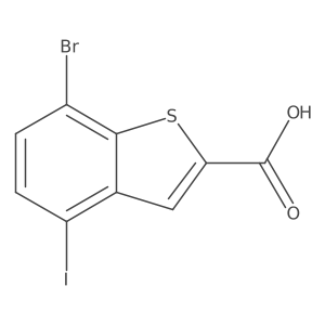 Benzo[b]thiophene-2-carboxylic acid, 7-bromo-4-iodo-结构式