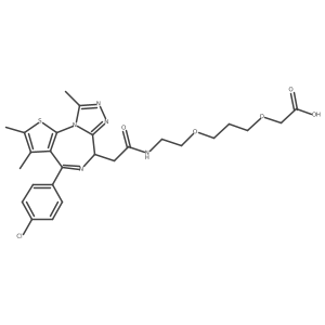 2-[3-[2-[[2-[7-(4-Chlorophenyl)-4,5,13-trimethyl-3-thia-1,8,11,12-tetrazatricyclo[8.3.0.02,6]trideca-2(6),4,7,10,12-pentaen-9-yl]acetyl]amino]ethoxy]propoxy]acetic acid Structure