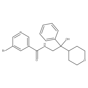 5-bromo-N-(2-hydroxy-2-phenyl-2-(tetrahydro-2H-pyran-4-yl)ethyl)nicotinamide结构式