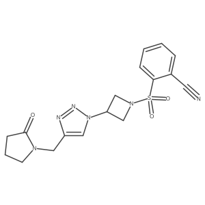 2-((3-(4-((2-oxopyrrolidin-1-yl)methyl)-1H-1,2,3-triazol-1-yl)azetidin-1-yl)sulfonyl)benzonitrile结构式