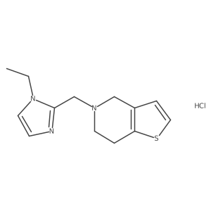 5-((1-ethyl-1H-imidazol-2-yl)methyl)-4,5,6,7-tetrahydrothieno[3,2-c]pyridine hydrochloride Structure