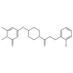 4-((1-(3-(2-bromophenyl)propanoyl)piperidin-4-yl)oxy)-1,6-dimethylpyridin-2(1H)-one结构式