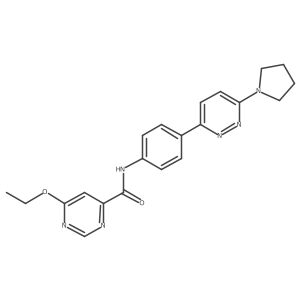 6-ethoxy-N-(4-(6-(pyrrolidin-1-yl)pyridazin-3-yl)phenyl)pyrimidine-4-carboxamide Structure