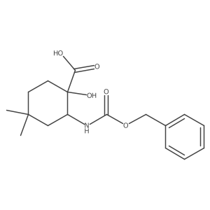 2-{[(Benzyloxy)carbonyl]amino}-1-hydroxy-4,4-dimethylcyclohexane-1-carboxylic acid结构式