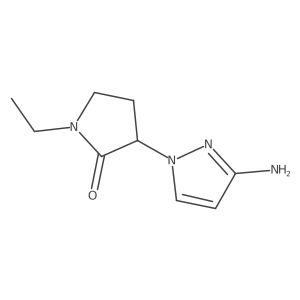 3-(3-amino-1H-pyrazol-1-yl)-1-ethylpyrrolidin-2-one结构式