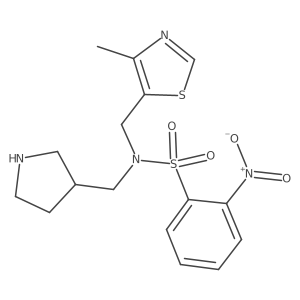 N-[(4-methyl-1,3-thiazol-5-yl)methyl]-2-nitro-N-[(pyrrolidin-3-yl)methyl]benzene-1-sulfonamide结构式