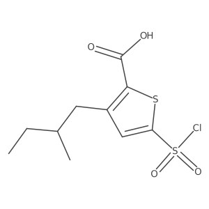 5-(Chlorosulfonyl)-3-(2-methylbutyl)thiophene-2-carboxylic acid结构式