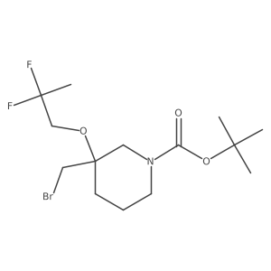 Tert-butyl 3-(bromomethyl)-3-(2,2-difluoropropoxy)piperidine-1-carboxylate结构式