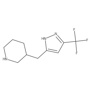 3-{[3-(trifluoromethyl)-1H-pyrazol-5-yl]methyl}piperidine结构式