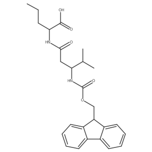 (2S)-2-[(3S)-3-({[(9H-fluoren-9-yl)methoxy]carbonyl}amino)-4-methylpentanamido]pentanoic acid Structure