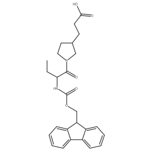 3-{1-[(2R)-2-({[(9H-fluoren-9-yl)methoxy]carbonyl}amino)butanoyl]pyrrolidin-3-yl}propanoic acid结构式
