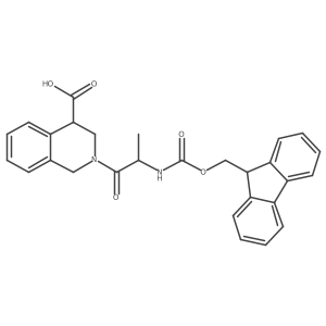 2-[(2R)-2-({[(9H-fluoren-9-yl)methoxy]carbonyl}amino)propanoyl]-1,2,3,4-tetrahydroisoquinoline-4-carboxylic acid结构式