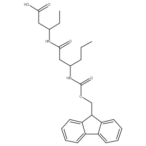 3-[(3R)-3-({[(9H-fluoren-9-yl)methoxy]carbonyl}amino)hexanamido]pentanoic acid结构式