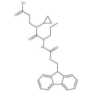 3-[N-cyclopropyl-2-({[(9H-fluoren-9-yl)methoxy]carbonyl}amino)pentanamido]propanoic acid Structure