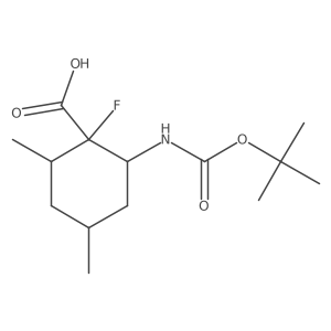 2-{[(Tert-butoxy)carbonyl]amino}-1-fluoro-4,6-dimethylcyclohexane-1-carboxylic acid结构式