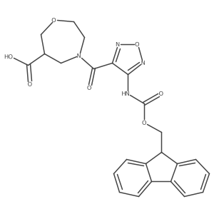 4-[4-({[(9H-fluoren-9-yl)methoxy]carbonyl}amino)-1,2,5-oxadiazole-3-carbonyl]-1,4-oxazepane-6-carboxylic acid Structure