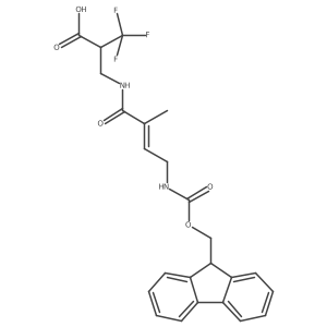 2-{[4-({[(9H-fluoren-9-yl)methoxy]carbonyl}amino)-2-methylbut-2-enamido]methyl}-3,3,3-trifluoropropanoic acid结构式