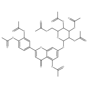 4-{5-(acetyloxy)-4-oxo-7-[(2,3,4,6-tetra-O-acetyl-beta-D-glucopyranosyl)oxy]-4H-chromen-2-yl}benzene-1,2-diyl diacetate Structure
