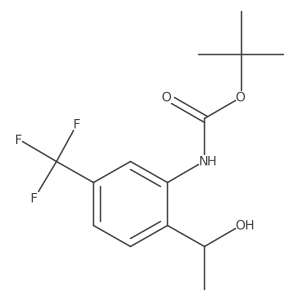 tert-butyl N-{2-[(1S)-1-hydroxyethyl]-5-(trifluoromethyl)phenyl}carbamate Structure