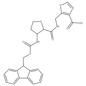 rac-5-({[(2R,3S)-3-({[(9H-fluoren-9-yl)methoxy]carbonyl}amino)oxolan-2-yl]formamido}methyl)-1,3-oxazole-4-carboxylic acid结构式